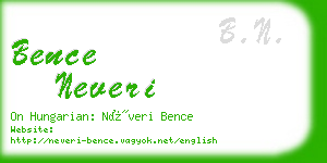 bence neveri business card